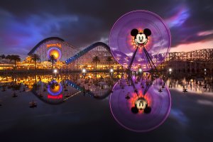 Paradise Pier at night