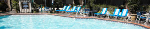 couple laying by the pool