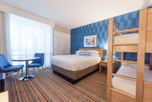 bed and bunk beds at Howard Johnson Anaheim hotel