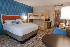 bed and bunk bed at Howard Johnson Anaheim hotel