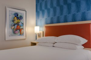 New retro guest rooms with Mickey Mouse accents