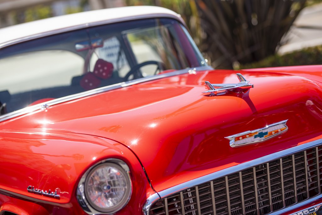 a red retro car