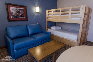 bunk beds pictured inside a hotel room at Howard Johnson Anaheim