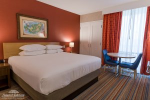 a bed inside a hotel room at Howard Johnson Anaheim