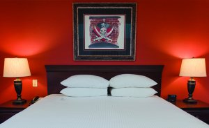 a pirate themed hotel room