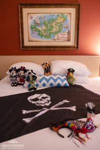 a Disney pirate themed hotel room