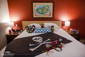 a Disney pirate themed hotel room