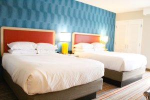 two beds pictured in a hotel room at Howard Johnson Anaheim